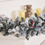 Гирлянда хвойная Glace LED слева вблизи